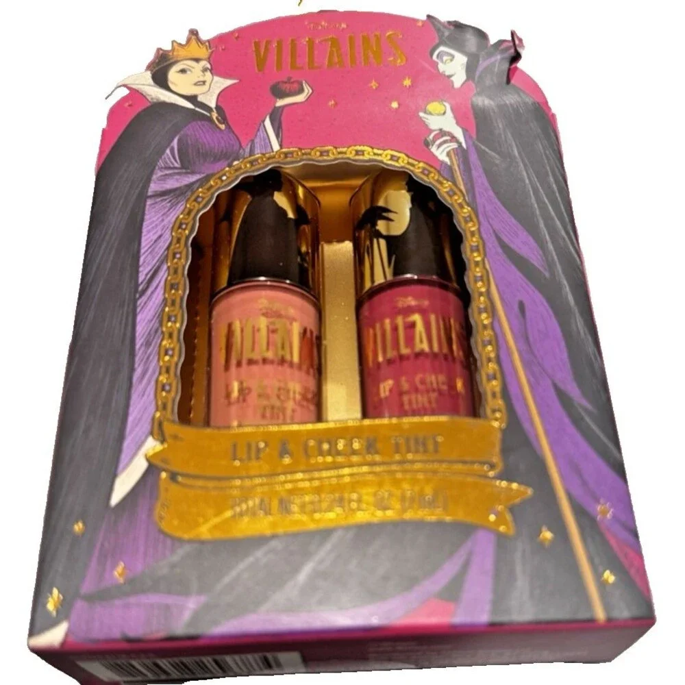 Disney Villains Lip & Cheek Tint 2 Pc Set Evil Queen Maleficent New
